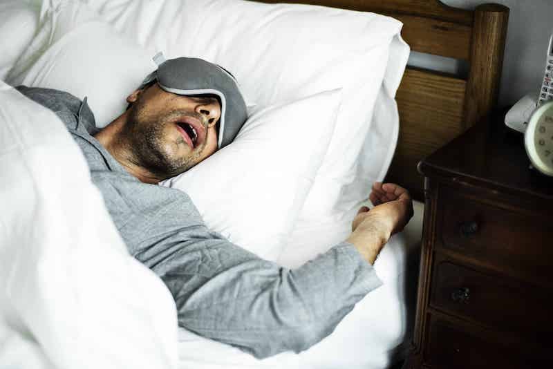 Person sleeping with open mouth